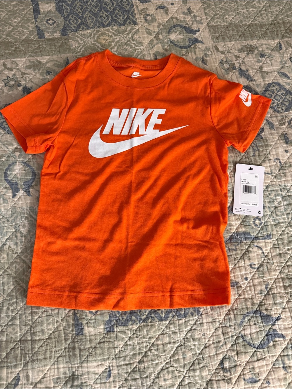 Nike Orange Short Sleeve Tee with White Logo